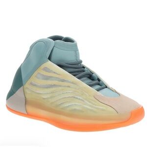 Yeezy Quantum Athletic Shoes in Teal, Cream and Orange